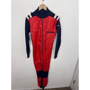 ODLO Used Red One Piece Thermal Base Layer Women’s XS Vintage Ski Underlayer